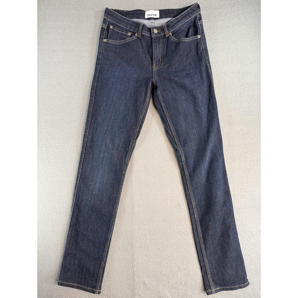 DU/ER Jeans Womens 28x30 Dark Wash Blue Slim Tapered Stretch Denim Casual